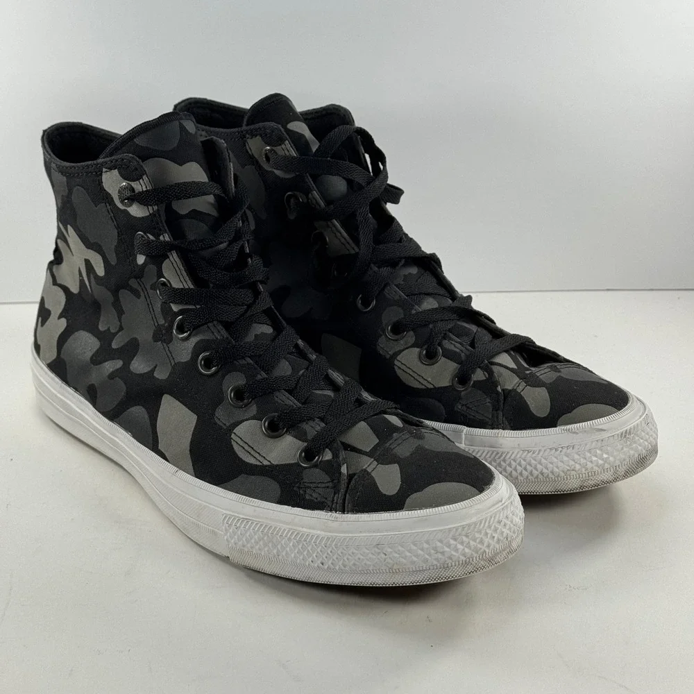 Converse Chuck Taylor All Star II High Top Black Grey Camo Sneakers Men's‎ 12 - Picture 2 of 14
